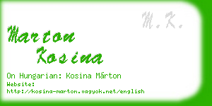 marton kosina business card
